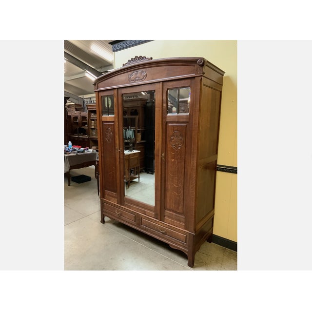 Antique Art Nouveau Wardrobe, 1910 For Sale - Image 3 of 10