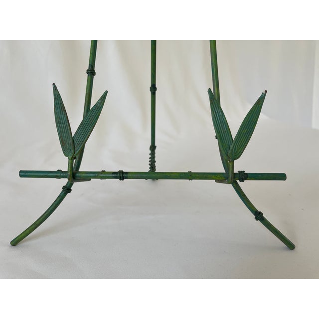 Hollywood Regency Faux Bamboo Metal Picture Frame Tabletop Easel For Sale - Image 9 of 10