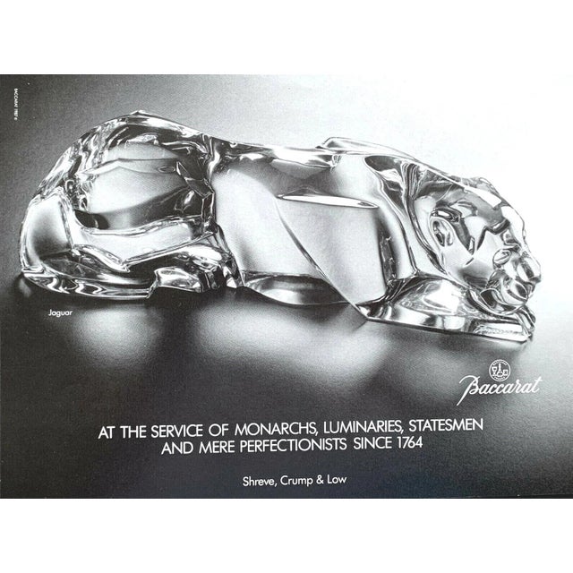 Glass 1980s Stylized Crystal Jaguar Sculpture by Baccarat For Sale - Image 7 of 7