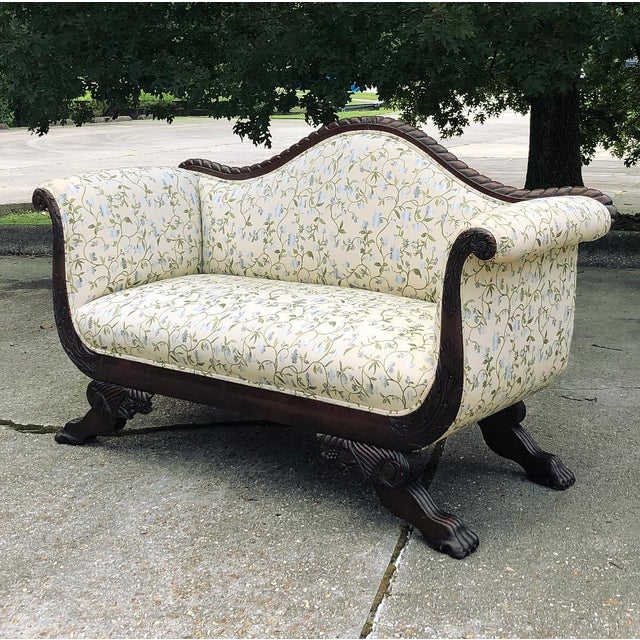 French 19th Century Louis Philippe Period French Mahogany Sofa Ca. 1850 For Sale - Image 3 of 13