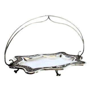 Cut-Out Silver Ring with Double Handle For Sale