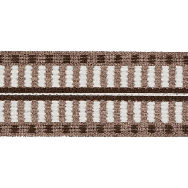 Schumacher Sample - Schumacher Jacobsen Tape Indoor/Outdoor in Neutral For Sale - Image 4 of 4