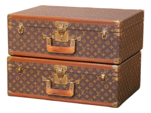 Pair of Vintage Louis Vuitton Monogram Hard Alzer Suitcases
