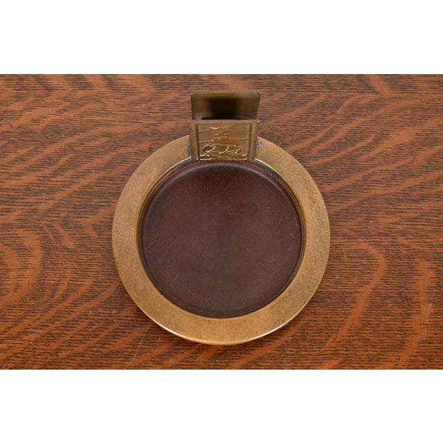 Early 20th Century Silver Crest Arts & Crafts Nautical Bronze Ashtray With Match Box Holder For Sale - Image 5 of 11