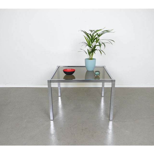 Square Chrome and Glass Coffee Table in the style of Milo Baughman, Germany, 1970s For Sale - Image 6 of 18