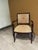 Wood Late 20th Century Empire Revival Faiteuil Carved Mahogany & Brocade Armchair For Sale - Image 7 of 11