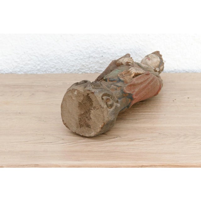 Brown Vintage Beautifully Carved Standing Buddha For Sale - Image 8 of 9