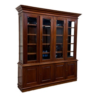 English Bookcase with Glass Doors For Sale