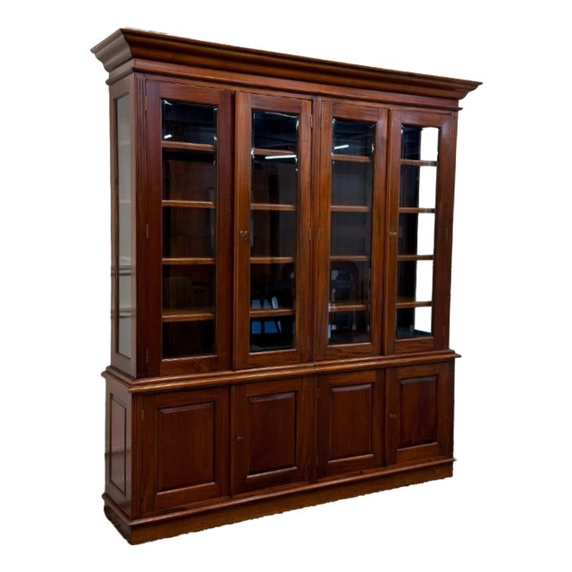 English Bookcase with Glass Doors For Sale