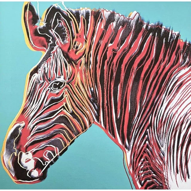 Andy Warhol (after) "Grevys zebra red" offset lithograph in colors on Arches paper, Georges Israel Editeur, sheet size...