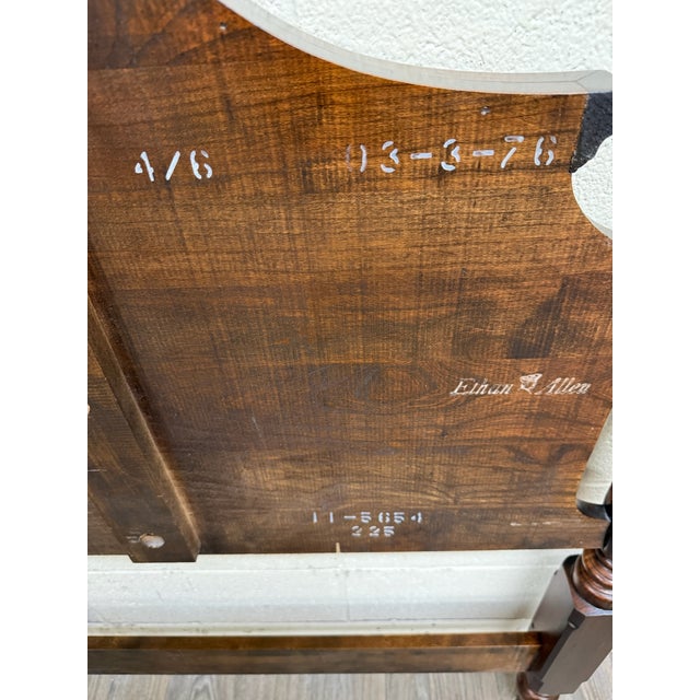 Vintage Full Size Ethan Allen Georgian Court Solid Cherry Four Poster Bed For Sale - Image 17 of 18
