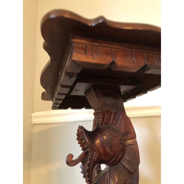 Brown Vintage Carved Winged Dragon Pedestal or Plant Stand For Sale - Image 8 of 10