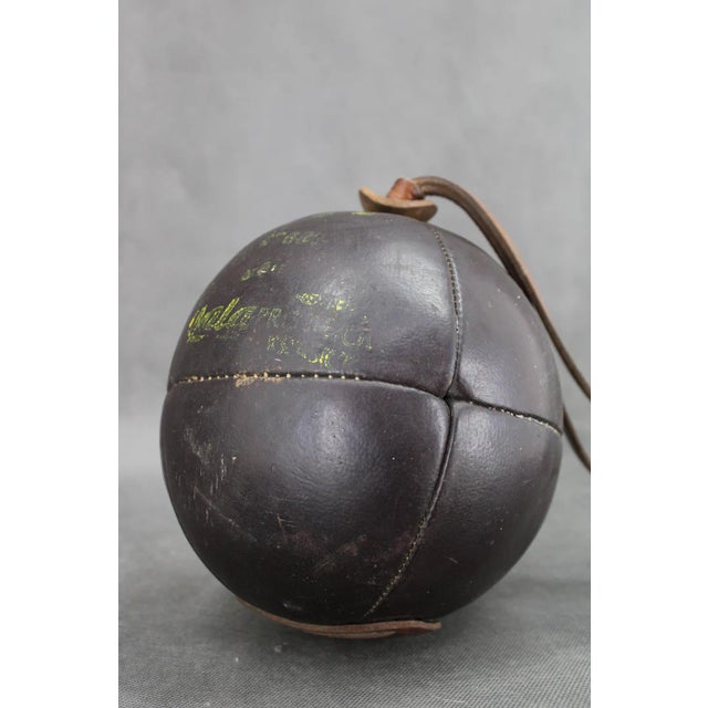 Leather Boxing Ball, Czechoslovakia, 1940s For Sale - Image 8 of 9