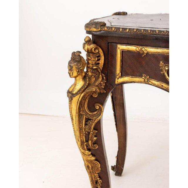 Mid 20th Century Louis XV Style Gilt Metal and Mahogany Bureau Plat For Sale - Image 5 of 12