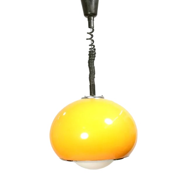 Mid-Century Modern Orange Meblo Pendant from Guzzini For Sale