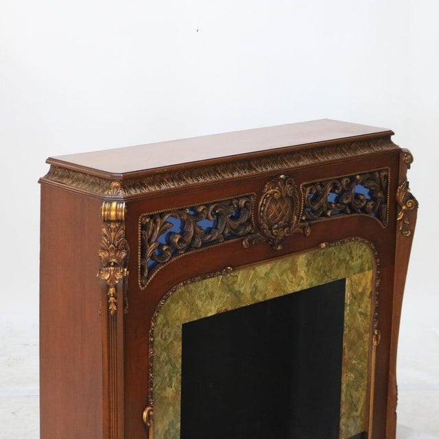 Antique French Louis XV Style Foliate Carved Walnut & Gilt Fireplace Mantle C1930. Measures- 56w x 16 1/2 d x 47h