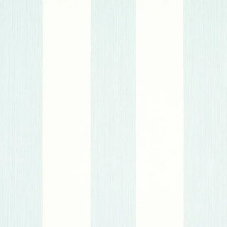 Schumacher Edwin Stripe Wide Wallpaper in Sky For Sale