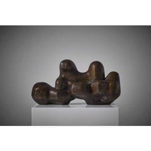 Brown Abstract Bronze Sculpture by Siegfried Jonas, 1961 For Sale - Image 8 of 14
