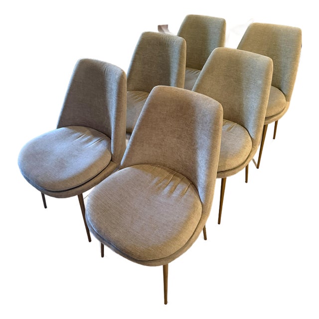 Set of 6 West Elm Finley Low-Back Dining Chairs - Like New For Sale