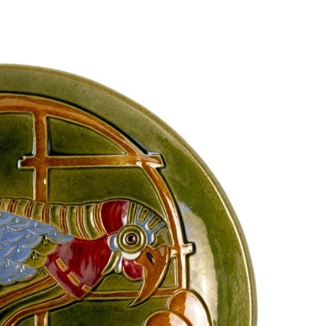 Earthenware Parrot Plate by Manuel Gustavo Bordallo Pinheiro For Sale - Image 4 of 6