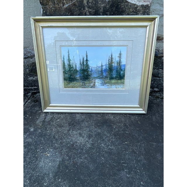Blue Kirk Randall Painting Utah Native Artist 1952-Present, Framed For Sale - Image 8 of 10