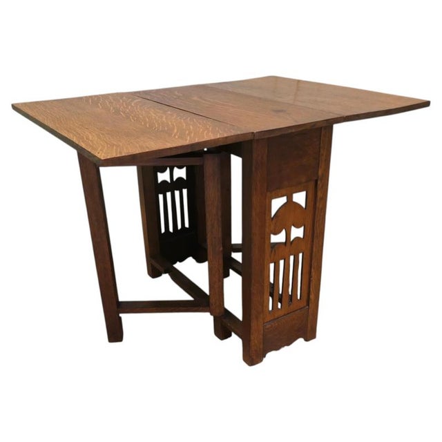 Brown Arts and Grafts Golden Oak Bachelor's Dining Table, 1890 For Sale - Image 8 of 8