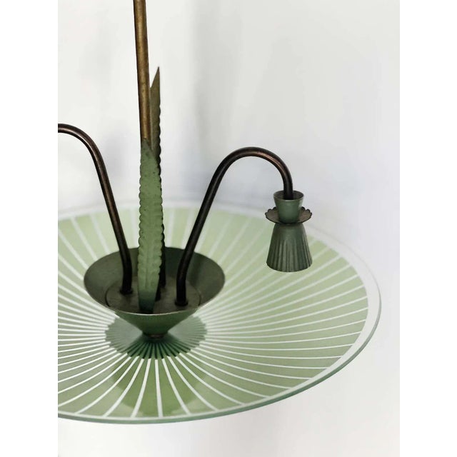 Italian Striped Vintage Italian Pendant by Stilnovo, C. 1960's For Sale - Image 3 of 5