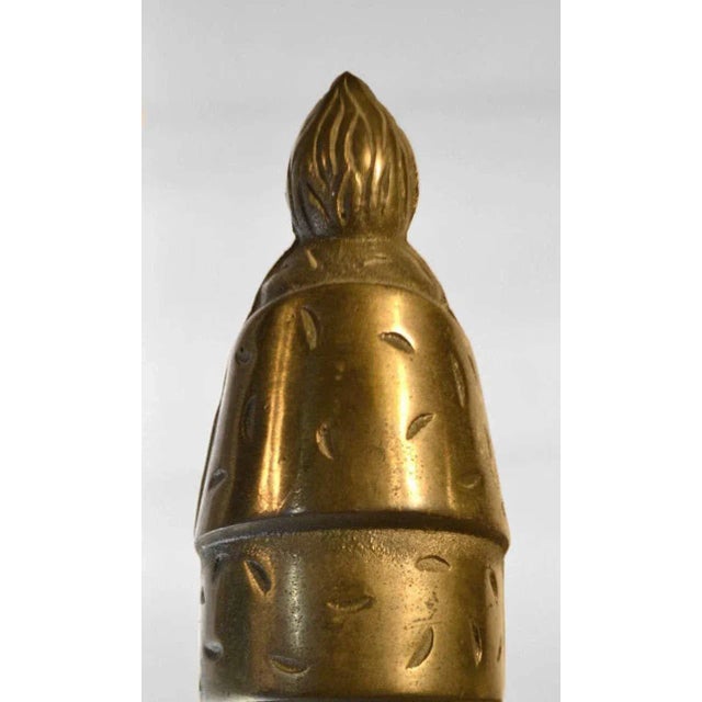 Pair Art Deco Andirons. Fine estate condition.