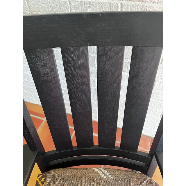 1910s L. & j.g. Stickley Oak Rocking Chair With Cactus Silk Covered Seat Cushion, Circa 1908-1912 For Sale - Image 5 of 12