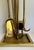 Neoclassical Vintage Brass Five-Piece Fireplace Tool Set With Ball Finial Handles For Sale - Image 3 of 12