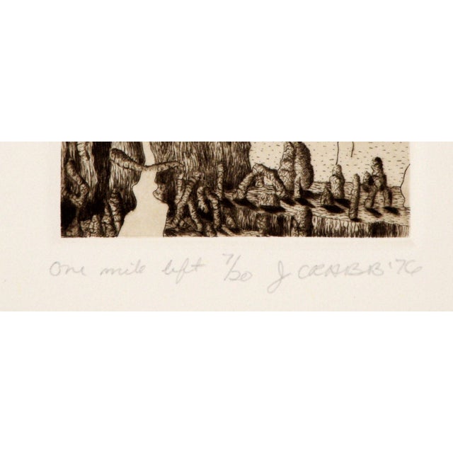 1970s "One Mile Left" - 1976 Surrealist Lithograph by Jim Crabb For Sale - Image 5 of 6