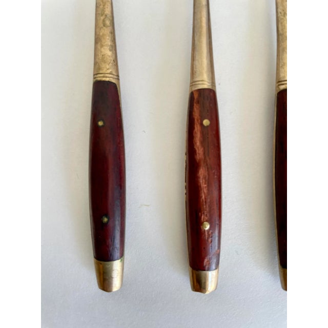 Vintage Thailand Rosewood Appetizer Utensil Set - Set of 15 For Sale - Image 4 of 6