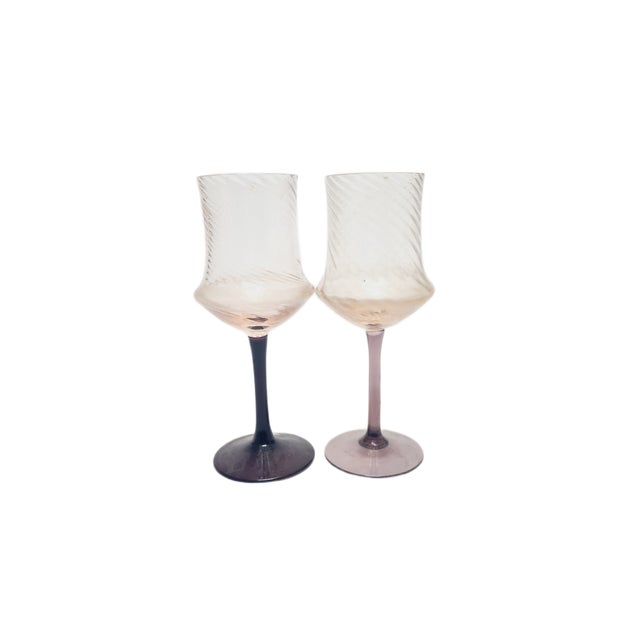 Art Deco Wine Glasses, Poland, 1930s, Set of 2 For Sale - Image 3 of 18