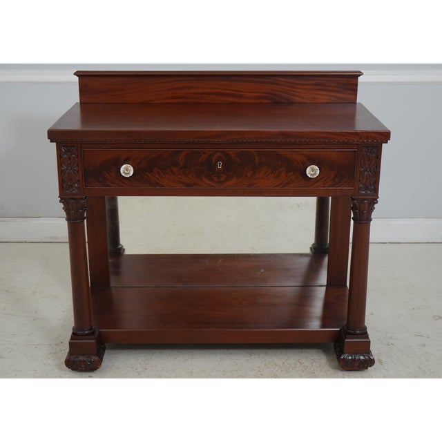 Age: C.1902 Details: Mahogany American Empire Server Hand Dovetailed Drawer Construction Gallery Top High Quality...