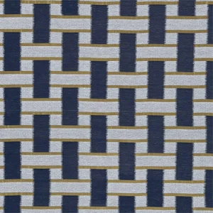 Harlequin Saki Fabric in Indigo/Ochre