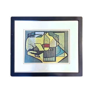 Vintage Mid-Century Modern Abstract Lithograph Print For Sale