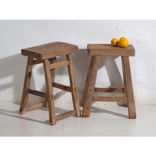 Antique Wooden Stools, Set of 2 For Sale - Image 12 of 12