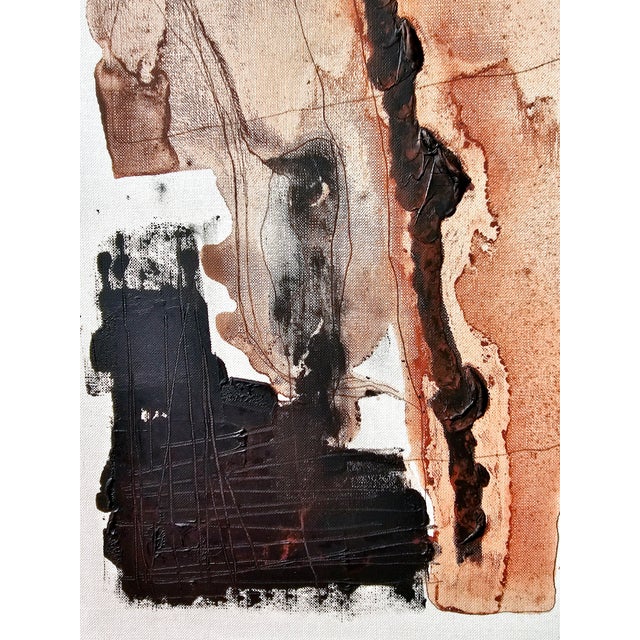 Robert Motherwell 11.8" by 15.8" One-of-a-Kind Original Natural Color Palette Abstract Painting / Earth Tones / Abstraction / Robert Motherwell For Sale - Image 4 of 6