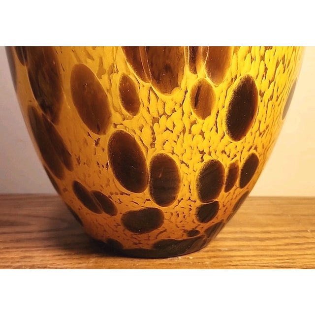 Vintage MCM Murano Style Vetri Artistic Blown Glass Vase For Sale - Image 6 of 7