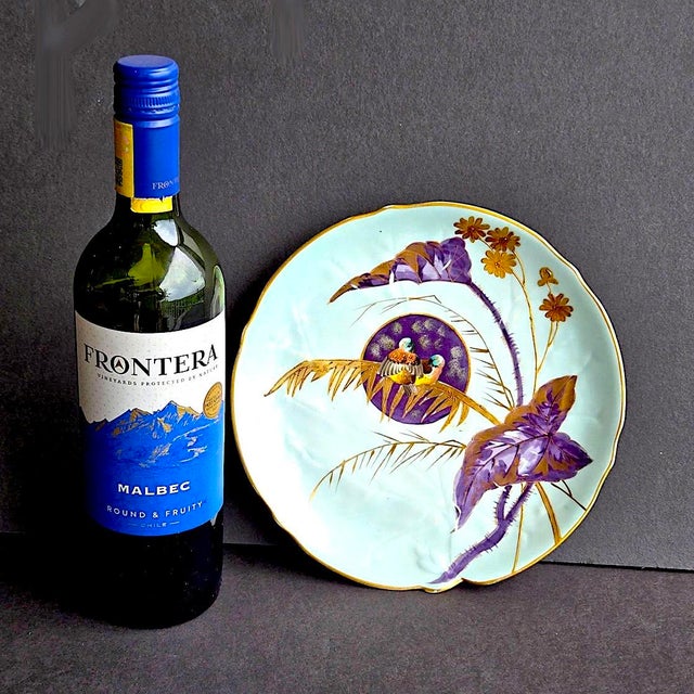 Mint Late 19th Century Limoges Hand Painted Plate With Gold Inlay, Marked Martial Redon For Sale - Image 8 of 14