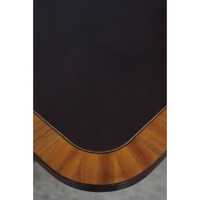 Stickley Stickley Regency Style Mahogany Double Pedestal Inlaid Dining Table For Sale - Image 4 of 18
