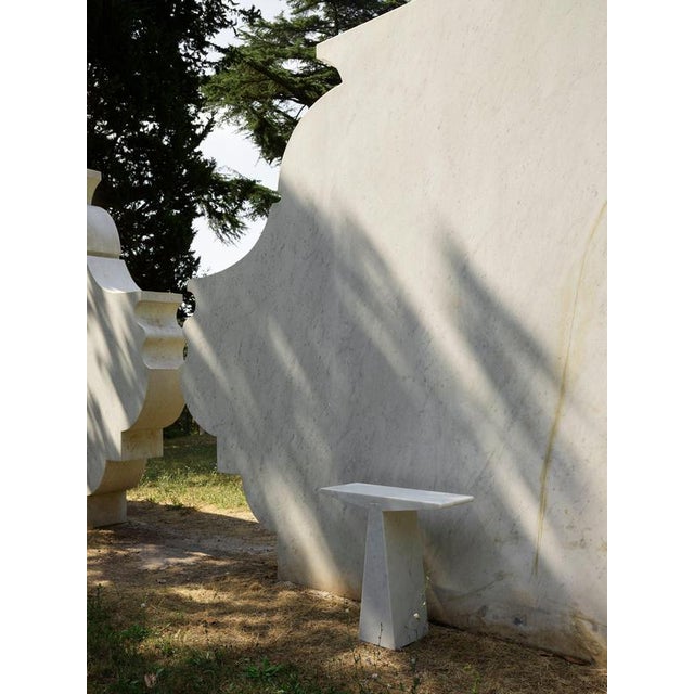 Alcm Console Table in Bianco Carrara Marble by Bufalini Design For Sale - Image 15 of 18