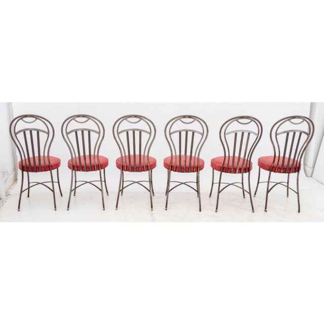 French French Style Balloon Back Steel Side Chairs, 6 For Sale - Image 3 of 7