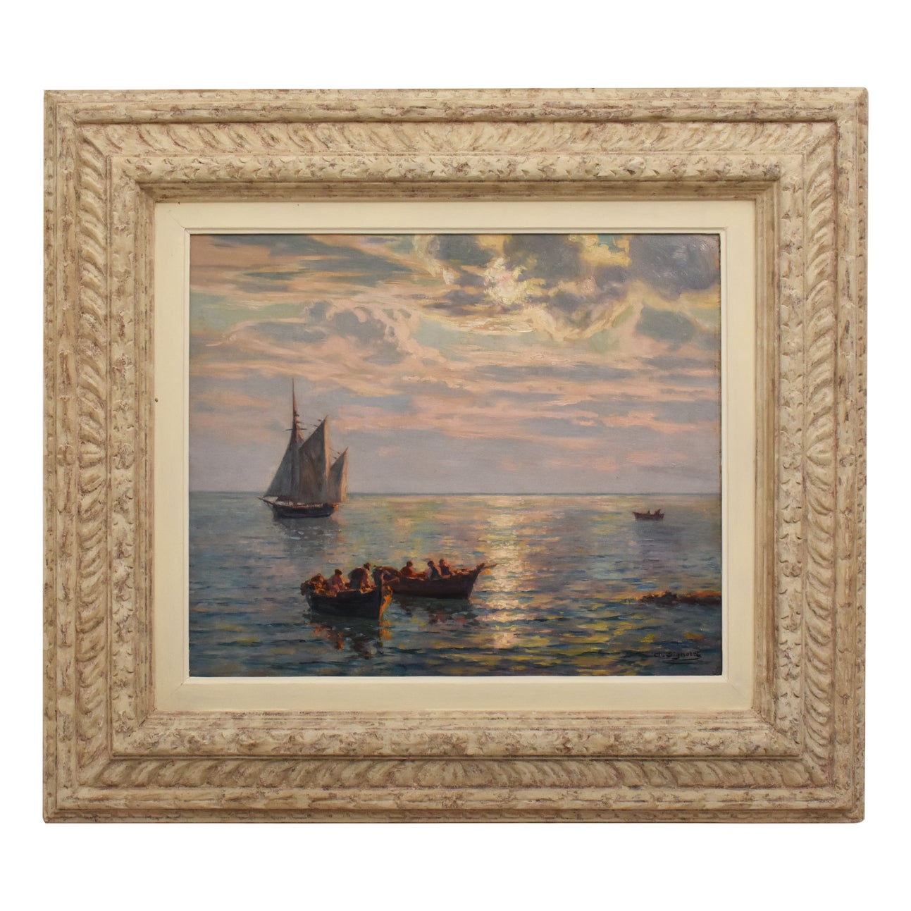 Charles Louis Eugène Signoret, Marine Seascape, Late 19th Century, Oil ...