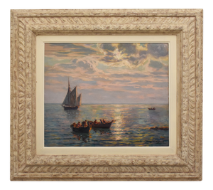 Charles Louis Eugène Signoret, Marine Seascape, Late 19th Century, Oil on Canvas, Framed
