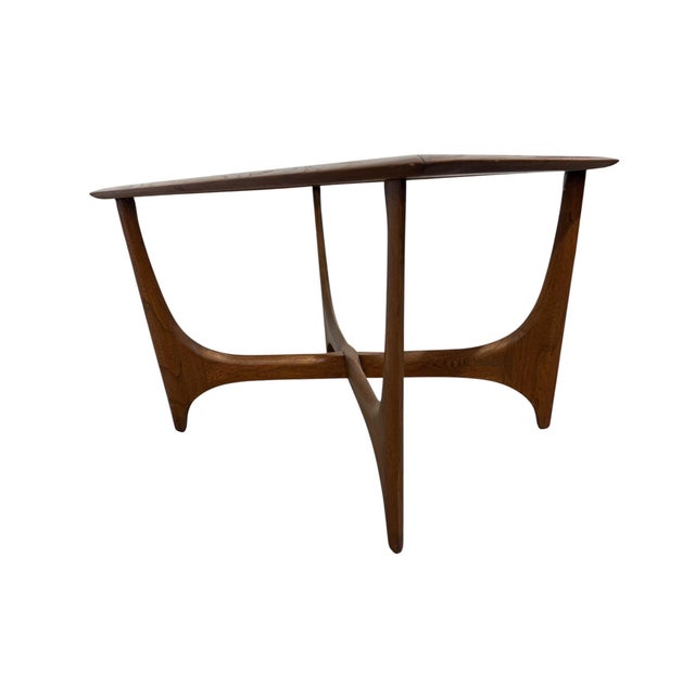 Wood Mid-Century Modern Lane "Silhouette" Walnut Glass Top Side Tables - Set of 2 For Sale - Image 7 of 9
