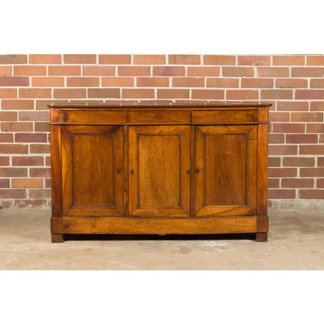 French 19th Century Walnut Enfilade with Three Drawers over Three Doors For Sale In Atlanta - Image 6 of 12