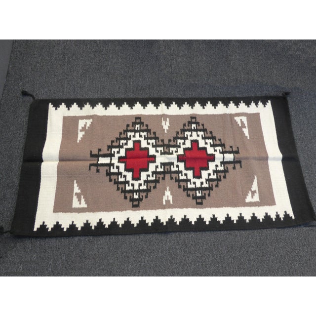 Textile Southwestern Style Geometric Pattern Wool Blanket / Tapestry For Sale - Image 7 of 7