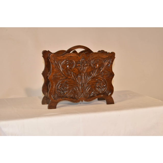 Wood Edwardian Oak Magazine Rack, Circa 1900 For Sale - Image 7 of 7