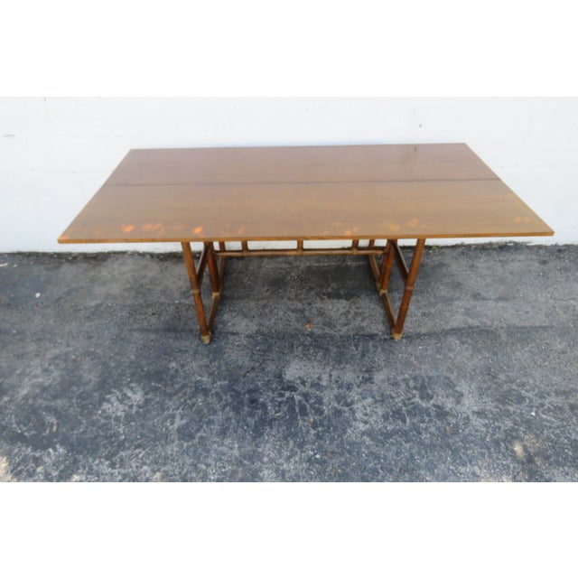 Mid Century Oak Long Narrow Library Console Flip Top Dining Table 6125 For Sale - Image 18 of 18